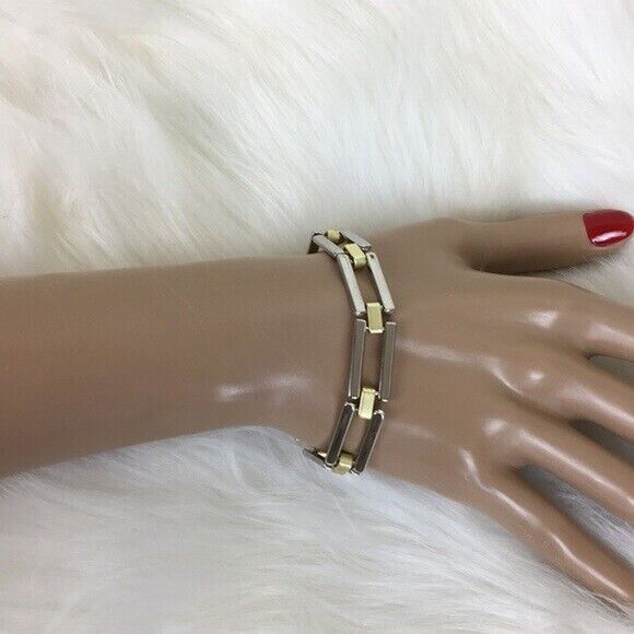 Jewelmint Bracelet Easy Elegance Two Tone Gold Silver Classic Minimalist Luxury - Picture 2 of 8